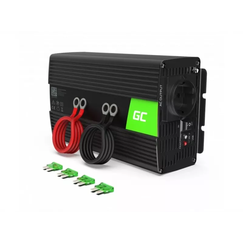 Green Cell INV09 jännitemuunnin auto 1000 W musta