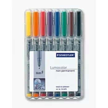 Staedtler 316 WP8 -tussi musta sininen ruskea vihreä oranssi punainen violetti keltainen