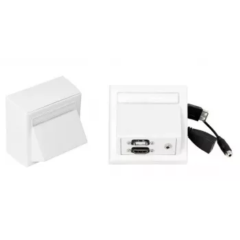 Vivolink WI221260 pistorasia HDMI + USB A + 3,5 mm valkoinen