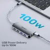 USB-C-keskitin Unitek D1122A01 2x HDMI 4K ja 100W Power Delivery