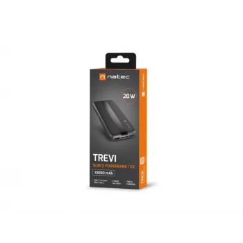 NATEC TREVI SLIM Q V2 litiumpolymeeri (LiPo) 10000 mAh musta
