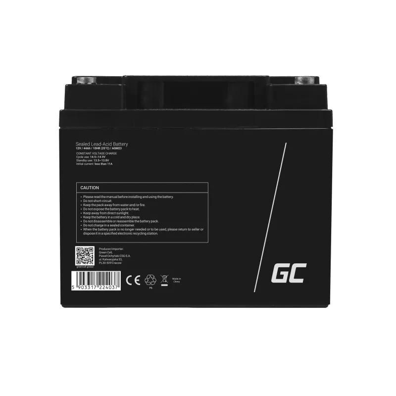 Green Cell AGM23 UPS-akku lyijy-happo-villa (VRLA) 12 V 44 Ah