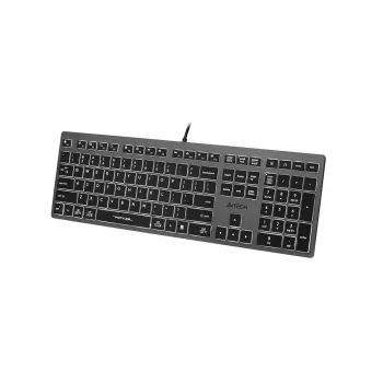 Johdollinen A4Tech-näppäimistö FX60H USB QWERTY – Full-Size 100 %, taustavalaistu valkoinen, harmaa, USB-keskitin
