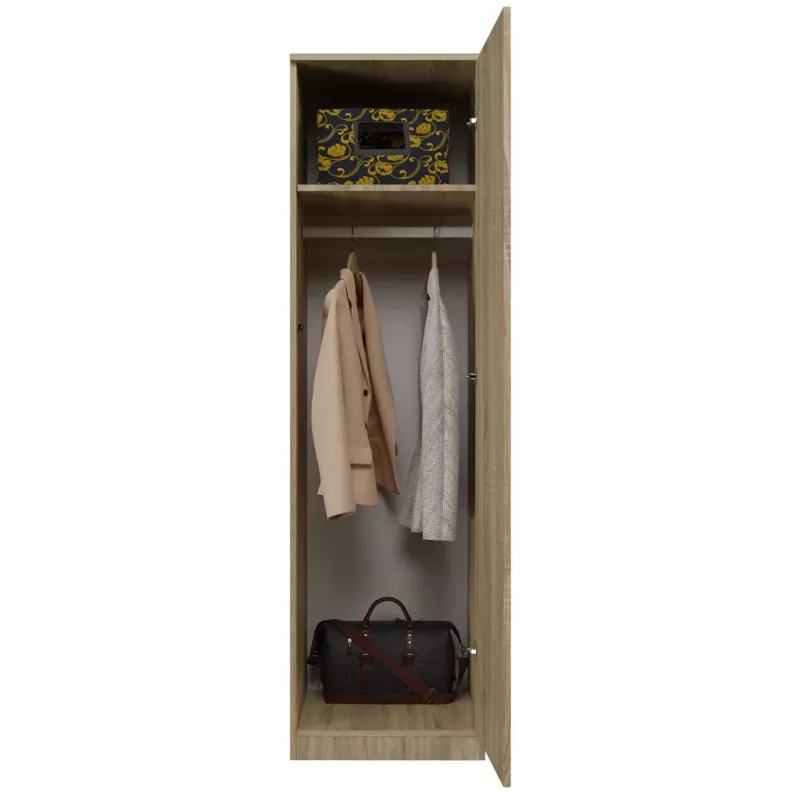 Vaattekaappi Topeshop SD-50 SON KPL 5 hyllyä 1 ovi tammi