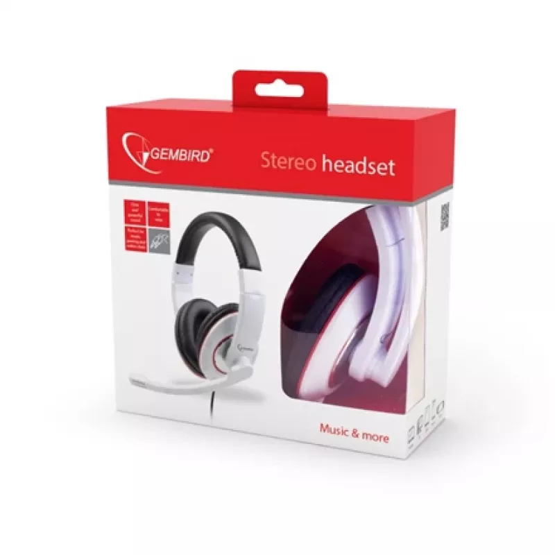 Kuuloke stereo WHITE/MHS-001-GW Gembird