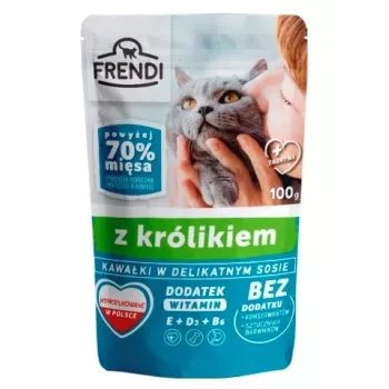 Märkäruoka kissoille Frendi paloja kastikkeessa kanilla — 100 g pussi