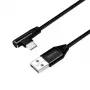 LogiLink – USB-kaapeli – USB-C (M) kulmaliitin USB (M) suora – USB 2.0 – 5 V – 3 A – 1 m – musta