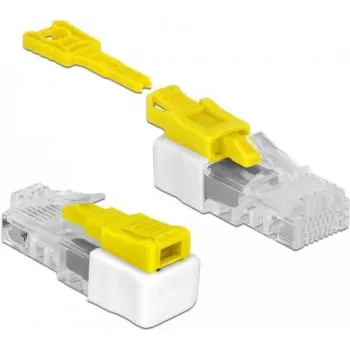 Johdinliitin RJ45 DeLOCK 85334 valkoinen keltainen
