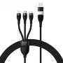 USB-kaapeli Baseus CASS030101 1,2 m USB-A/USB-C USB-C/Micro-USB-B/Lightning musta