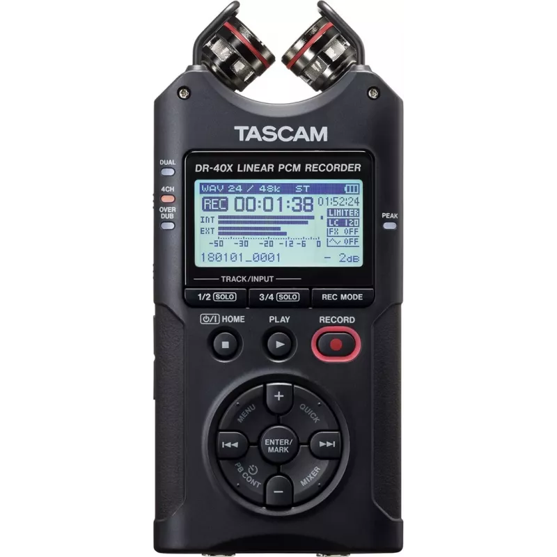 Tascam DR-40X - kannettava digitaalinen tallennin USB-liitännällä, 2 x stereoäänitys