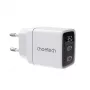 Choetech PD6051 2x USB-C PD 35W GaN-verkkolaturi näytöllä - valkoinen