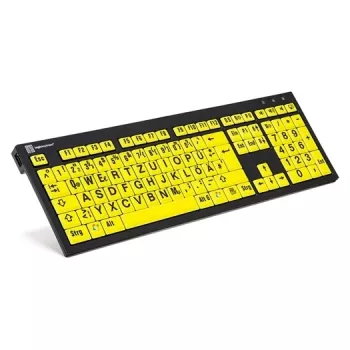 Logickeyboard XL Print NERO Office USB QWERTZ saksa musta keltainen