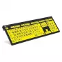 Logickeyboard XL Print NERO Office USB QWERTZ saksa musta keltainen