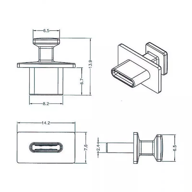 Rasiantoppatulppa USB Type-C DeLOCK 64015