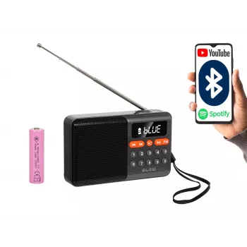 Kannettava analoginen AM/FM-Bluetooth-radio BLOW RA18 FM-virittimellä ja Bluetooth-yhteydellä