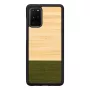 Man and Wood -puhelinkotelo Samsung Galaxy S20+:lle – bambu, forest musta