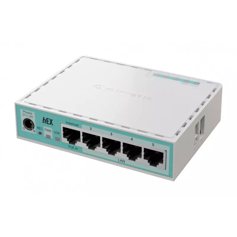 Mikrotik hEX johdollinen reititin Gigabit Ethernet valkoinen