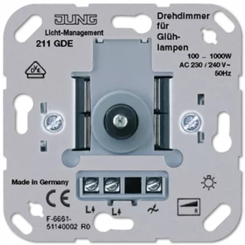 JUNG 211 GDE kiertokytkin, metallic finish, 230–240 V AC, 50 Hz