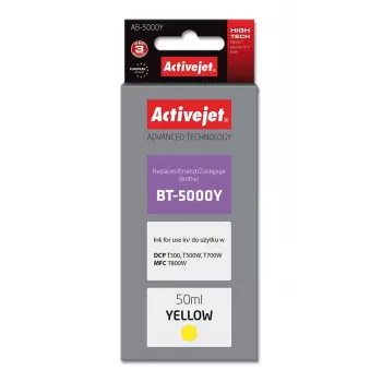 Mustepullo ActiveJet AB-5000Y keltainen, yhteensopiva Brotherin kanssa, väripohjainen 50 ml, suuri (XL) riitto