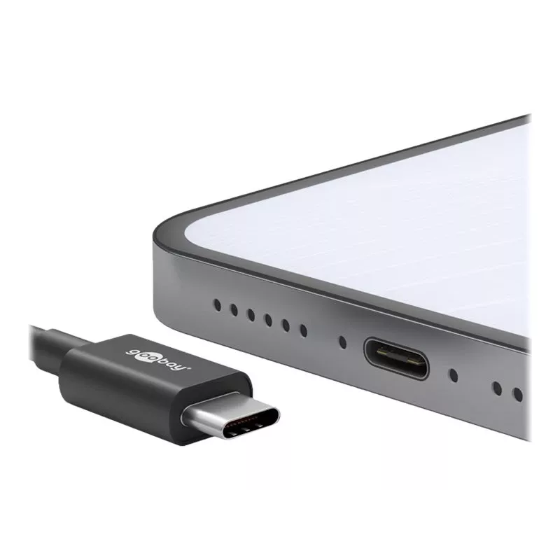 Wentronic goobay - USB-kaapeli - USB-C (M) - USB-C (M) - USB 2.0 3 A - 0,5 m - musta (66316)