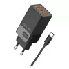 Beline verkkosovitin 2x USB-C 1x USB 65W kaapeli USB-C musta/musta PD 3.0