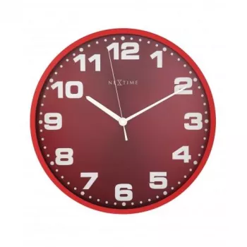 NeXtime kello 3053ro Dash Red, Ø35 cm, seinäkello, punainen/hopea