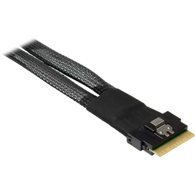 INTER-TECH kaapeli SFF-8654-8i 2× SFF-8654-4i, 70 cm sisäinen jakokaapeli