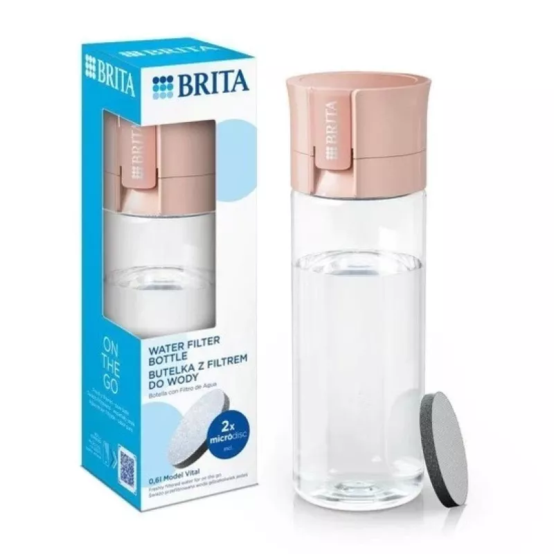 Suodatinpullo BRITA Vital Peach 600 ml BRITA MicroDisc -suodattimilla (5 Discs)