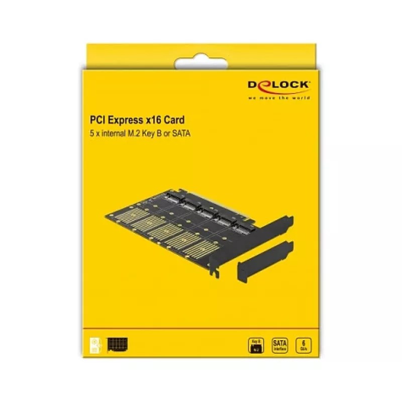 DeLOCK PCI Express x16 -kortti 5 x sisäiseen M.2 Key B / SATA
