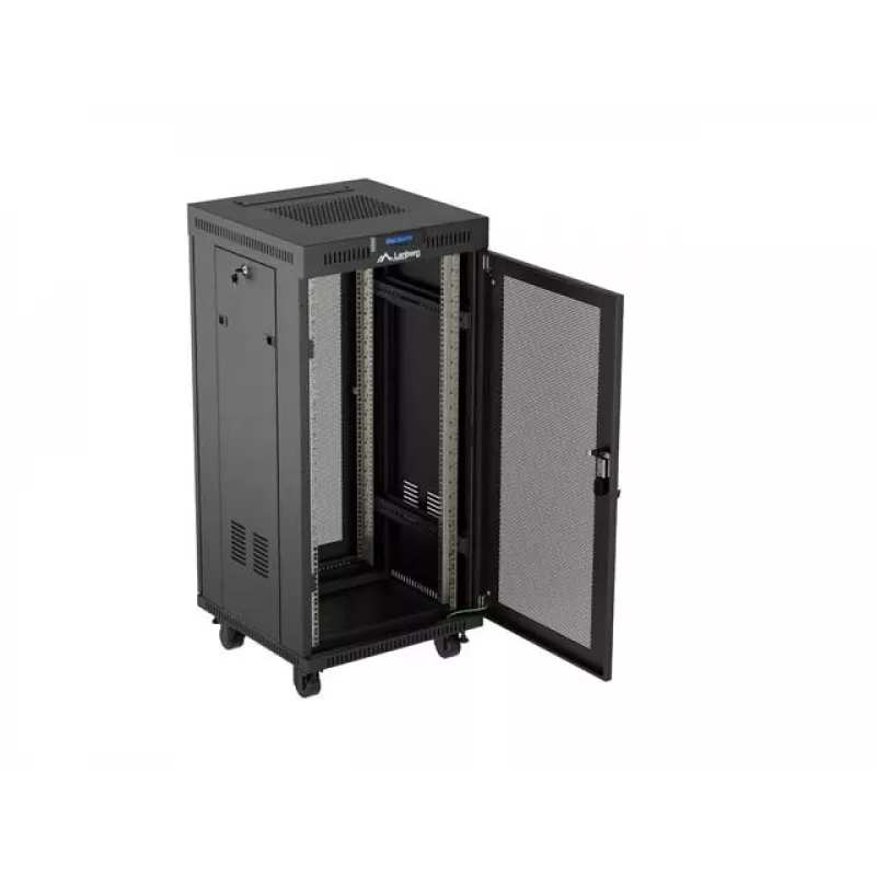 Räkkikaappi LANBERG FF01-6624-23BL 24U vapaasti seisova 19 tuumaa 600×600 mm IP20 musta