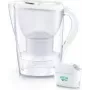 Vesikannu suodattimella BRITA Marella valkoinen, 1 kpl ALL-in-1-patruuna ja 1 kpl Extra Lime -patruuna, 1,0–1,5 L käyttökapasiteetti