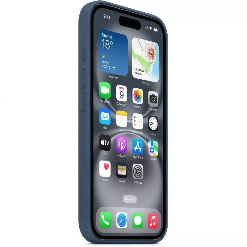 Apple MYY23ZM/A silikonikuori MagSafella iPhone 16:lle, sininen (Denim)