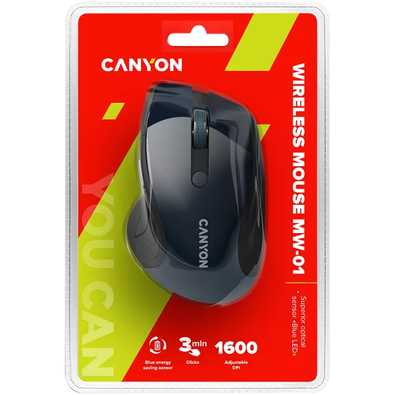 CANYON hiiri MW-01 BlueLED langaton sininen harmaa