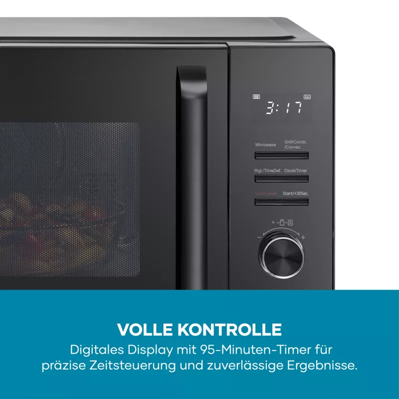 Severin MW 7798 yhdistelmämikroaaltouuni, pöytämalli, 29 l, 900 W, musta, 315 mm kiertolevy