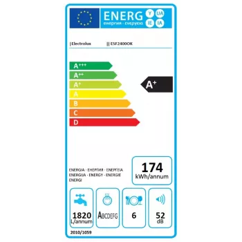 Electrolux ESF2400OK pöytäastianpesukone 6 astiastoa 52 dB