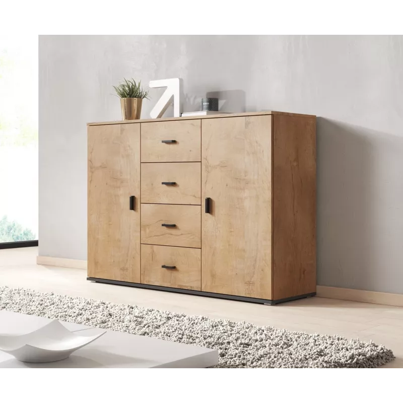 Cama olohuoneen sideboard UNI lefkas tammi/musta