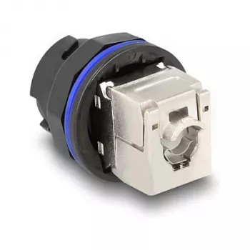 Delock 67047 RJ45 Cat.6A paneeliin asennettava naaras LSA-liitännällä, musta