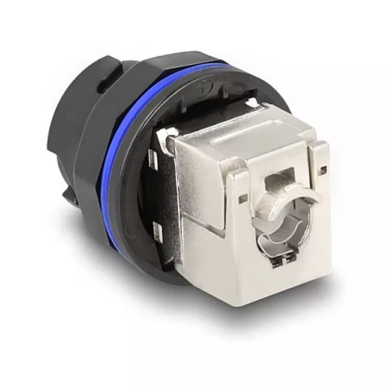 Delock 67047 RJ45 Cat.6A paneeliin asennettava naaras LSA-liitännällä, musta