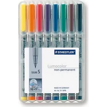 Staedtler 311 WP8 -merkkiaine 8 kpl musta sininen ruskea vihreä oranssi punainen violetti keltainen