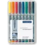 Staedtler 311 WP8 -merkkiaine 8 kpl musta sininen ruskea vihreä oranssi punainen violetti keltainen