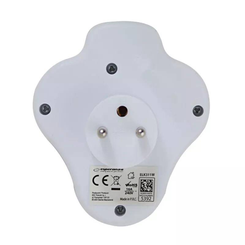 Esperanza ELK311W Sähköinen jakaja 2 GN. USB-C USB-A IN. valkoinen
