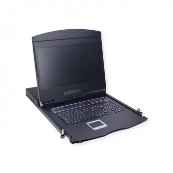 VALUE 26.99.0161 KVM-konsoli 8-porttisella KVM-kytkimellä, USB, saksalainen asettelu, 19 tuumaa