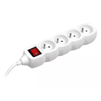 PowerWatch 3 m (4 pistorasiaa) valkoinen virtakytkimellä