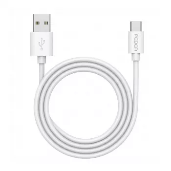 PEDEA pikalataus- ja datakaapeli USB-A/USB-C®, 1 m, valkoinen (60040121)