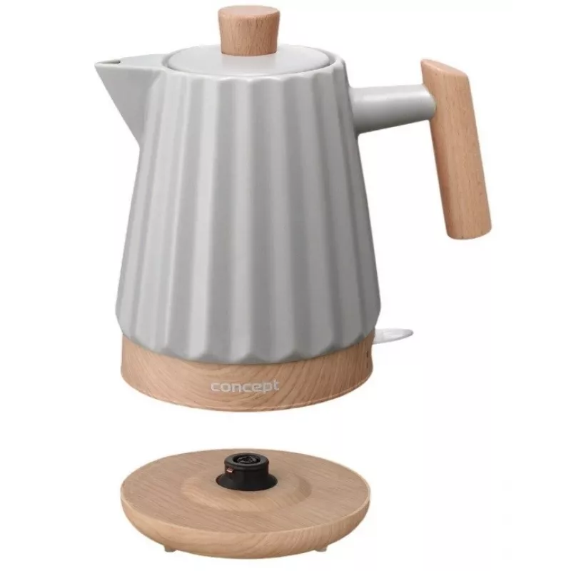 Concept RK0091 keraaminen vedenkeitin 1,5 l vaaleanharmaa