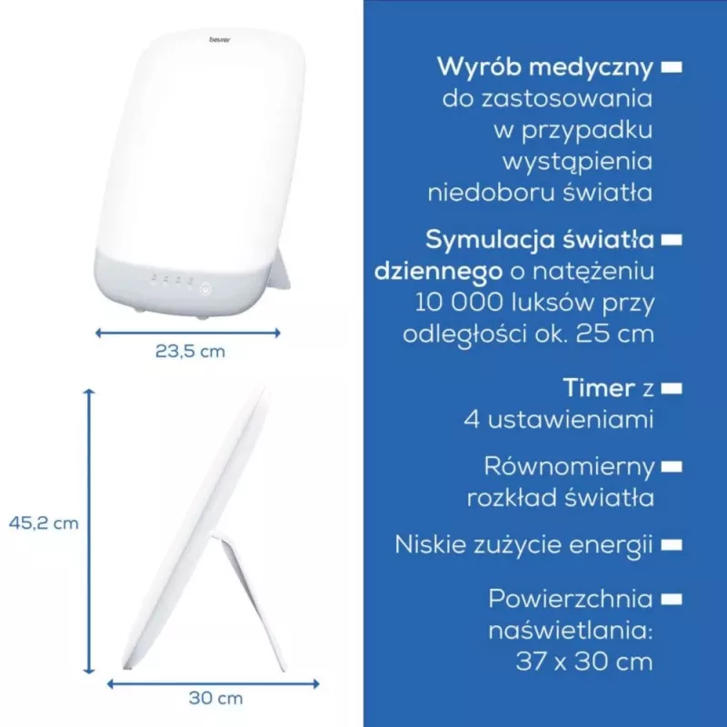 Beurer TL 85 päivänvalolamppu, 14000 luksia, LED, välkkymätön, UV-vapaa, ajastin, valkoinen