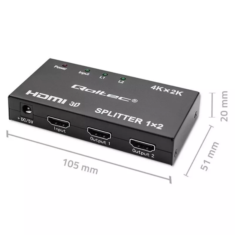 Aktiivinen HDMI-jakaja 2 x HDMI 4Kx2K, 3,4 Gbit/s