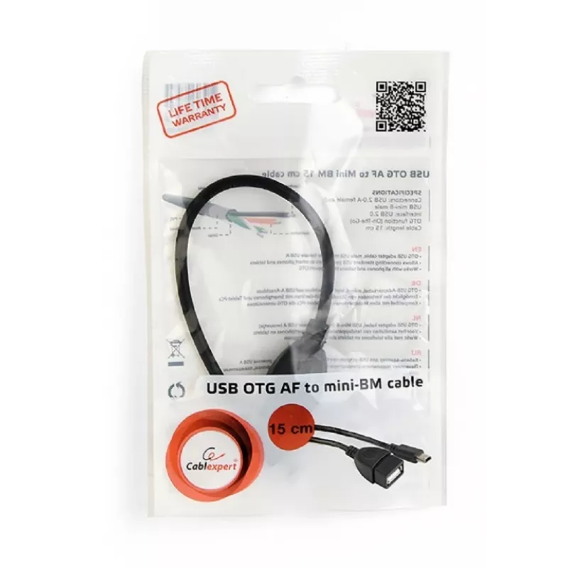 Kaapeli USB OTG Mini BM -> USB AF 15cm