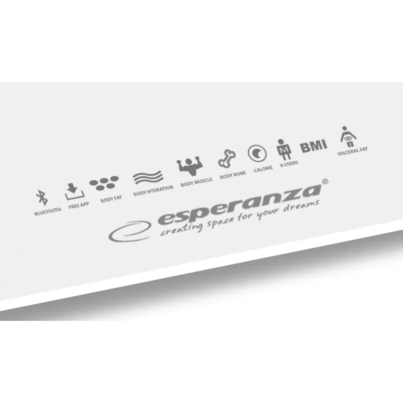 Esperanza EBS016W henkilövaaka neliömäinen valkoinen elektroninen henkilövaaka
