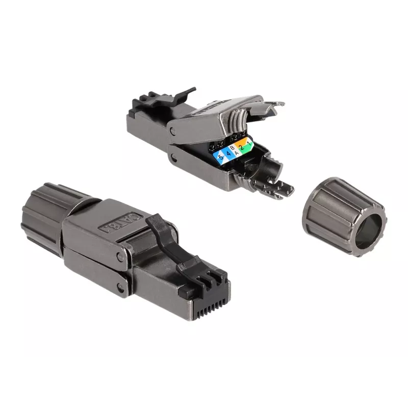Verkkokaapeli DeLOCK RJ45-uros Cat.8.1 STP työkaluton musta